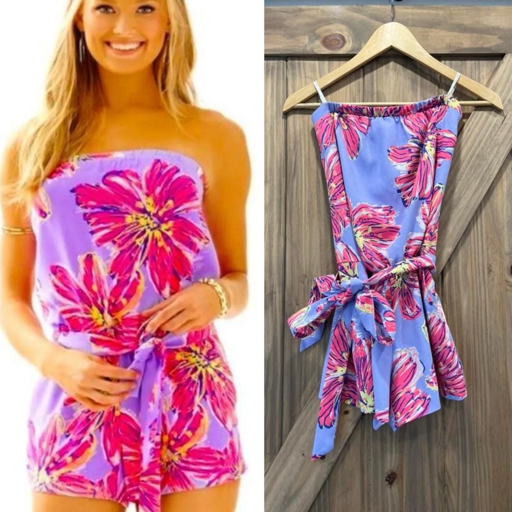 NWOT RARE Lilly Pulitzer XS Ritz Romper Dahlia Purple Party Rare Holy Grail